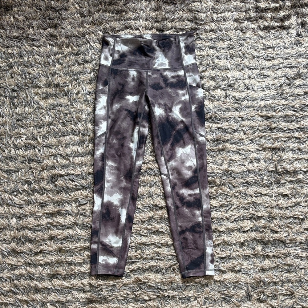 Grey Shades Tie-Dye High-Waist Leggings Size S